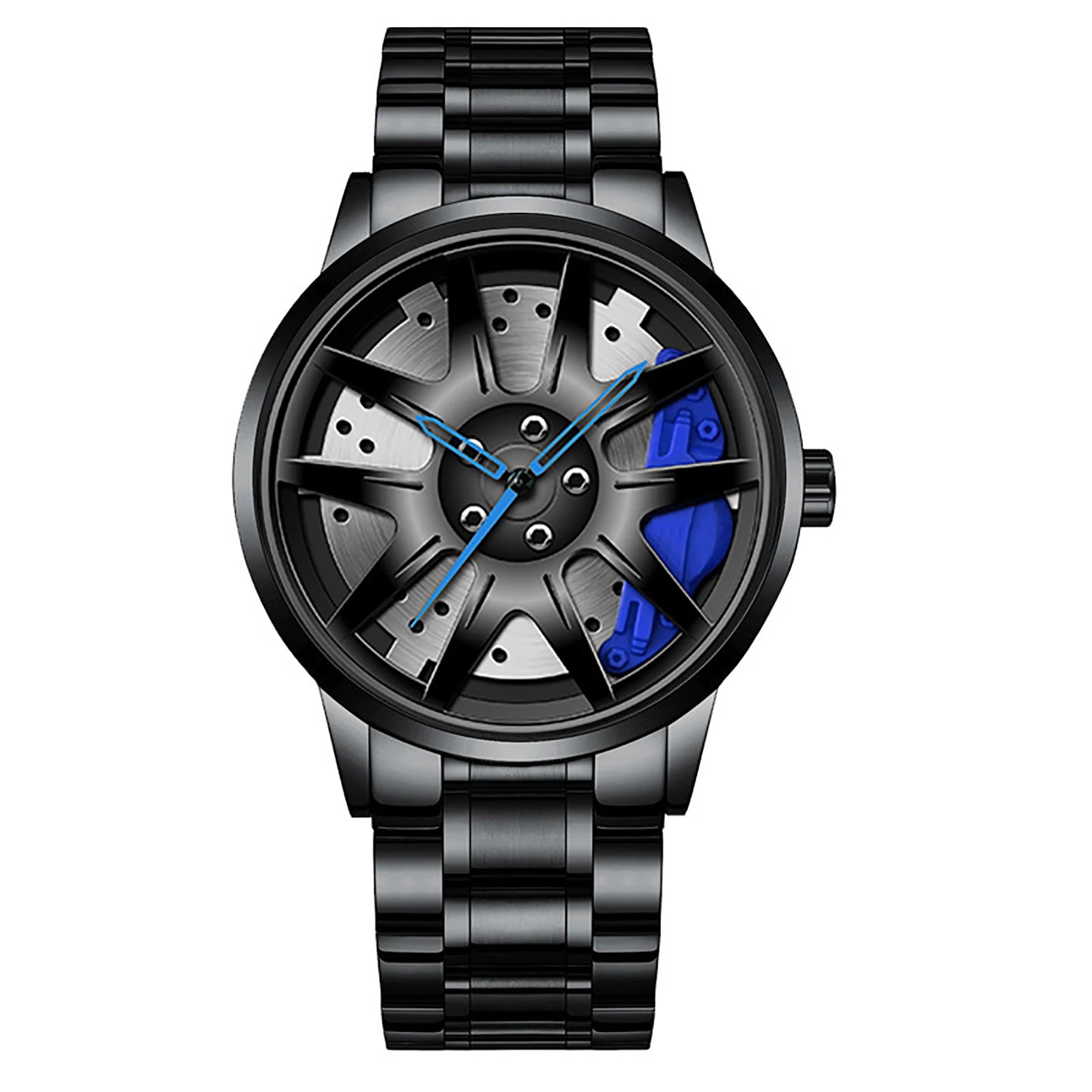 Men's Car Rim Quartz Watch – Leather Strap Round Dial