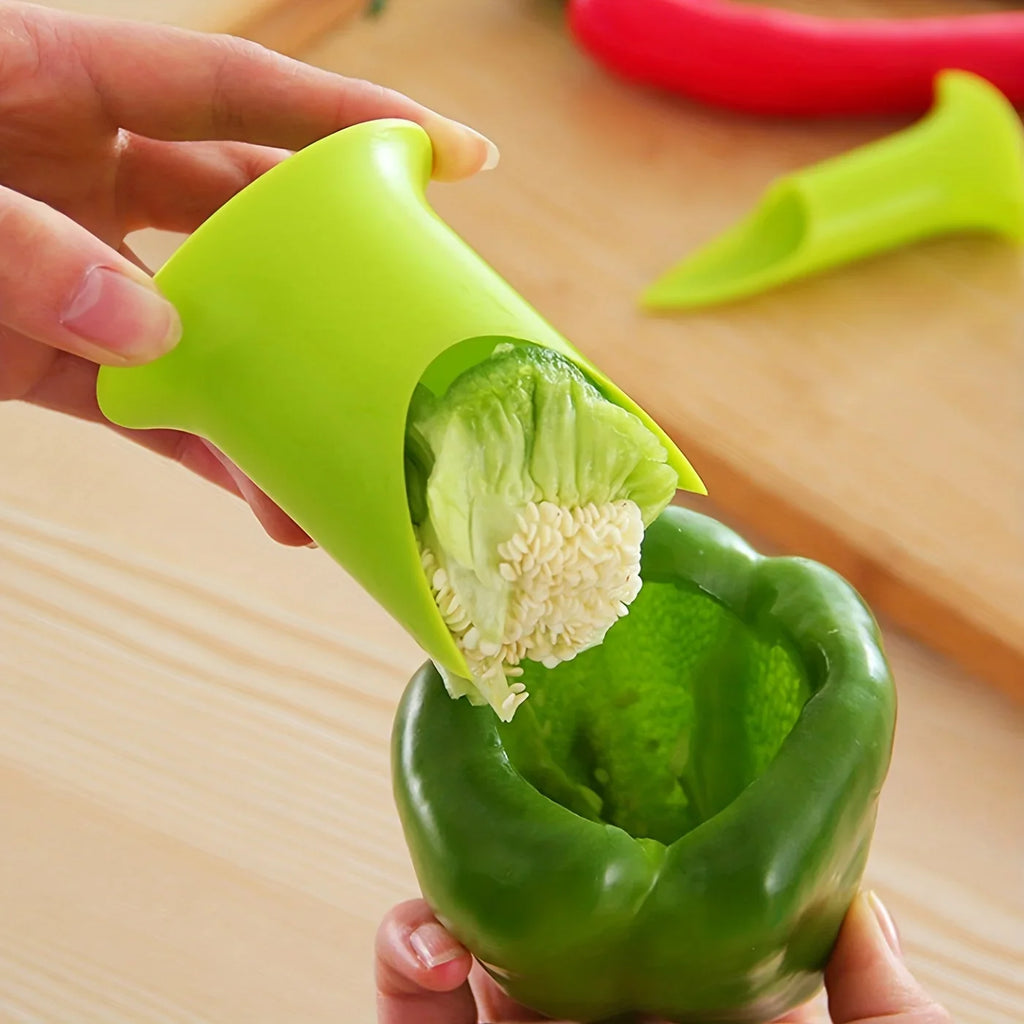 2pcs Pepper Core And Seed Remover, Plastic Pepper Core Remover, Multifunctional Kitchen Pepper Seed Remover, Kitchen Tools Oasis Select