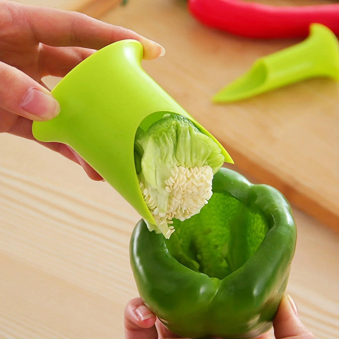 2pcs Pepper Core And Seed Remover, Plastic Pepper Core Remover, Multifunctional Kitchen Pepper Seed Remover, Kitchen Tools Oasis Select