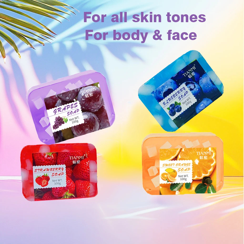 6 sets of fruit flavored handmade soap, with 6 different flavors to choose from, including sweet orange, blueberry, kiwi, etc., Oasis Select