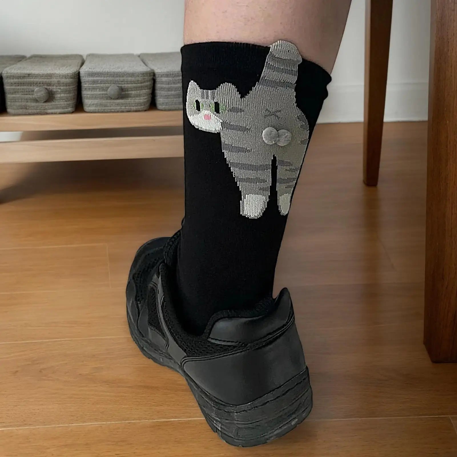 Cat Lover Socks Funny Cat Crew Socks With Balls Breathable Supplies Adorable Hosiery Cartoon Cats Pattern Middle Calf Socks Oasis Select