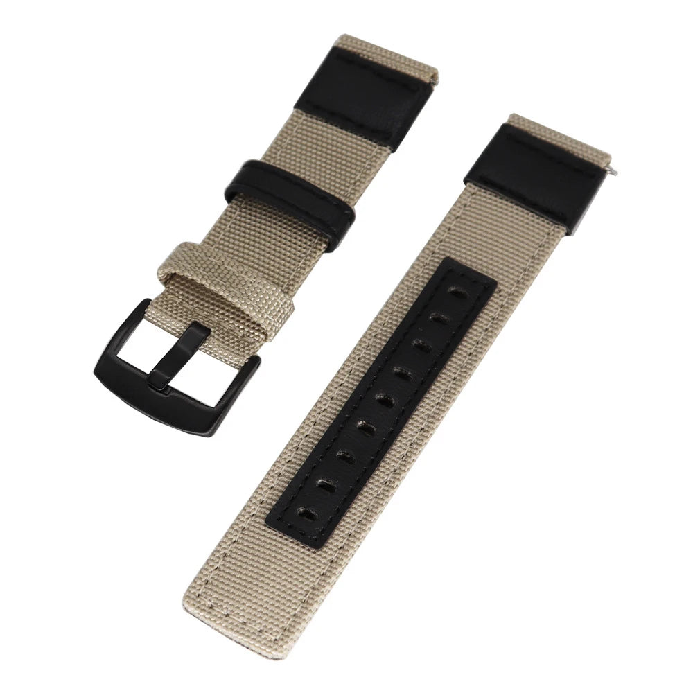 Original 20mm 22mm Nylon Strap Canvas Straps Leather Strap Quick Release Strap Sports Band FOR Huawei GT4 Bracelet For Samsung Oasis Select KHBK 20MM