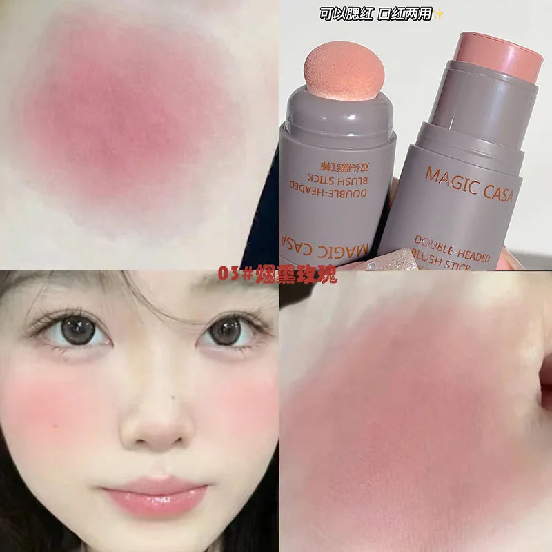MAGIC CASA Double-Ended Cream Blush Stick – Natural Matte Glow
