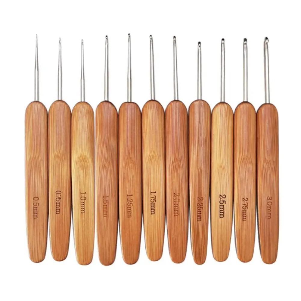 Bamboo Wooden Handle Crochet Hook Crochet Hooks Ergonomic Crochet Needles Weave Yarn Craft DIY Sewing Tools for Fine Work Thin Oasis Select