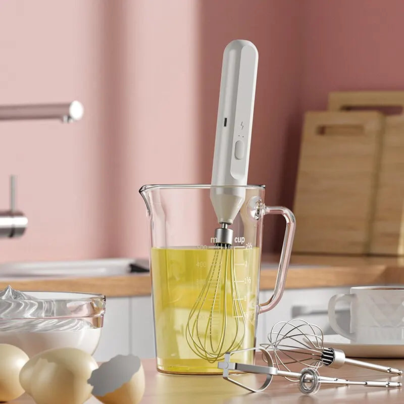Electric Handheld Milk Frother & Egg Beater – USB Rechargeable