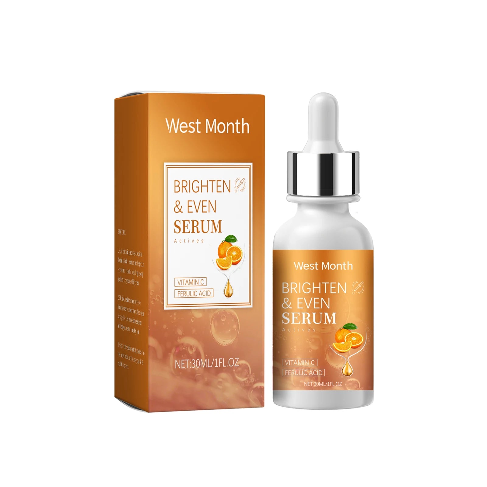 West Month Vitamin C Brightening Serum Reduce Melanin Brighten Even Skin Tone Deeply Moisturize Face Skin Care Beauty Makeup Oasis Select 30ml boxed