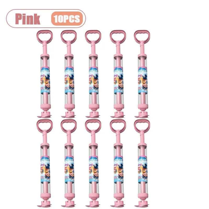 Large Capacity Double Nozzle Water Spray Toy for Kids Water Fight Splash Blaster Pull String Outdoor Summer Beach Play Oasis Select Pink-10PCS