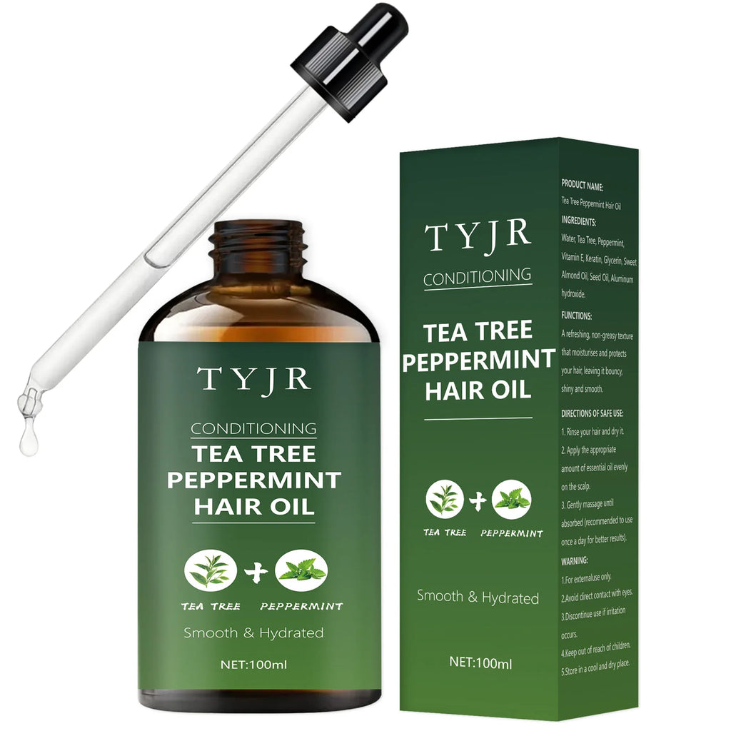 Tea Tree Peppermint Essential Oil – Skin, Hair & Massage Essential Oil Oasis Select green 100ml peppermint
