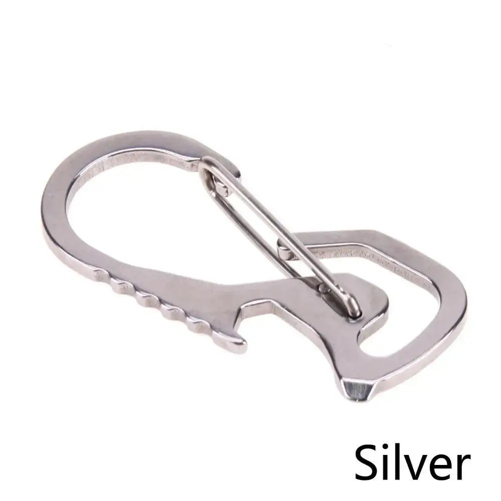 Bottle Opener Multifunctional Carabiner Multifunctional Hex Driver Outdoor Keychain Keychain Ring Stainless Steel Oasis Select Silver