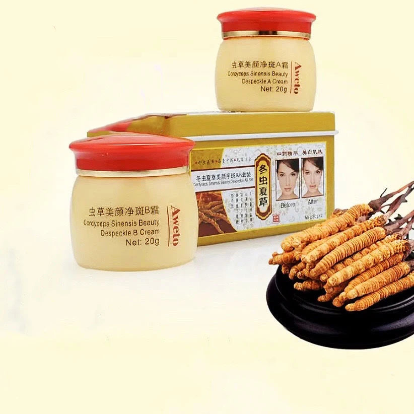 Original Chinese Aweto Whitening Anti-Acne Day Night Cream Set Melasma Dark Age Spots Freckle Remover Skin Lightening Skin Care Oasis Select