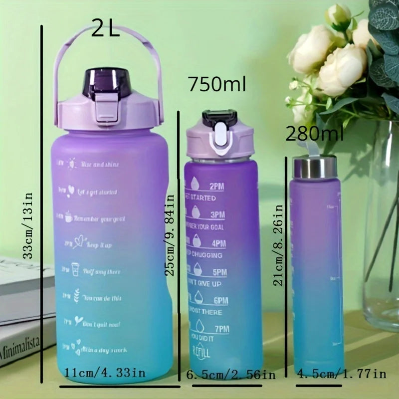 300ml/750ml/2L Water Bottle Motivational Sport Water Bottle Leakproof Bottles Drinking Outdoor Travel Gym Fitness Jugs Oasis Select