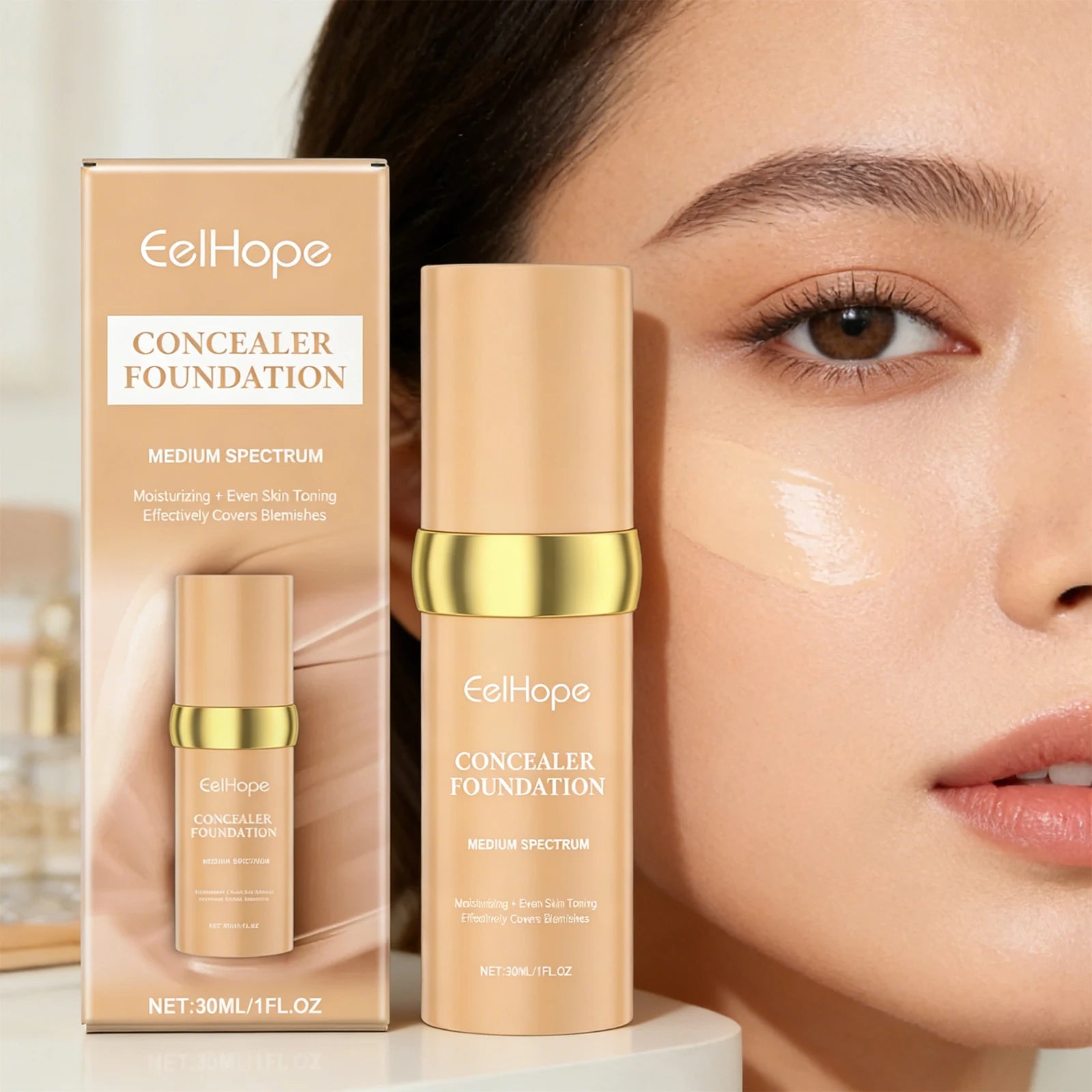Color Changing Foundation Moisturizing Hides Wrinkles Lines Deep Hydrating Color Longwearing Waterproof Makeup Base Concealer Oasis Select