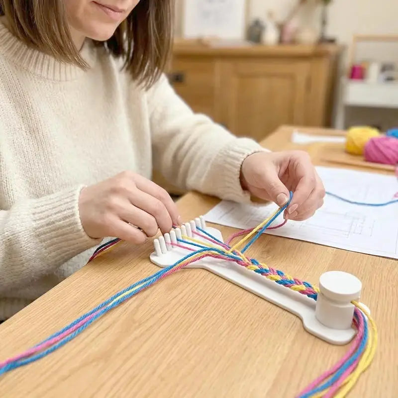 Practical 3D Printing DIY Rope Braiding Rack Mini Handmade Handcraft Weaving Tool Plastic Adjustable Weaving Toy Bracelet Making Oasis Select
