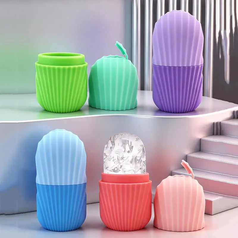 Facial Ice Roller Silicone Ice Cube Tray Reusable Ice Ball Massager Face Lifting Contouring Reduce Acne Skin Care Beauty Tool Oasis Select