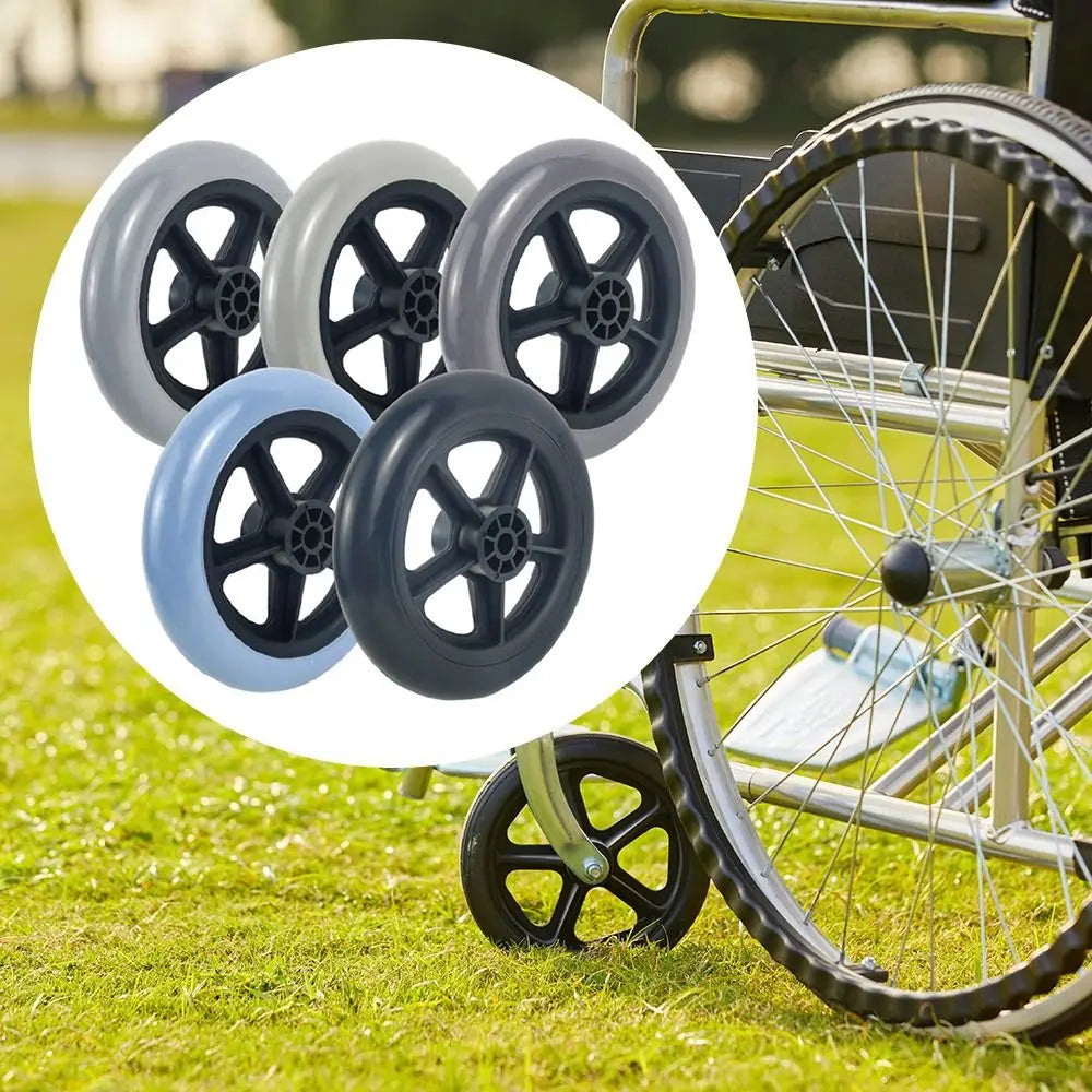 5 Inch Wheelchair Front Castor Durable Anti Slip Shopping Cart Wheels Replacement Solid Tire Wheel Travelling Trolley Caster Oasis Select