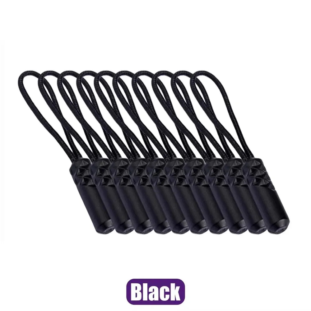 10/20pcs Rucksacks Zip Cord Replacement Clip For Coats Jackets Pull Puller Tent Zippers Pull Rope Zipper Puller Zipper Rope Oasis Select 10pcs Black