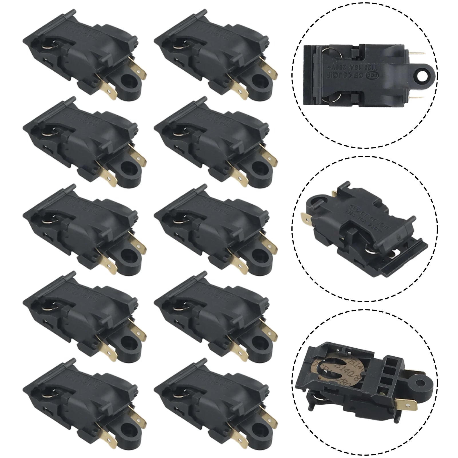 10pcs Electric Kettle Switch Thermostat Temperature Control XE-3 JB-01E 16A Thermostat Switch Kettles Pressure Jump Switch Oasis Select