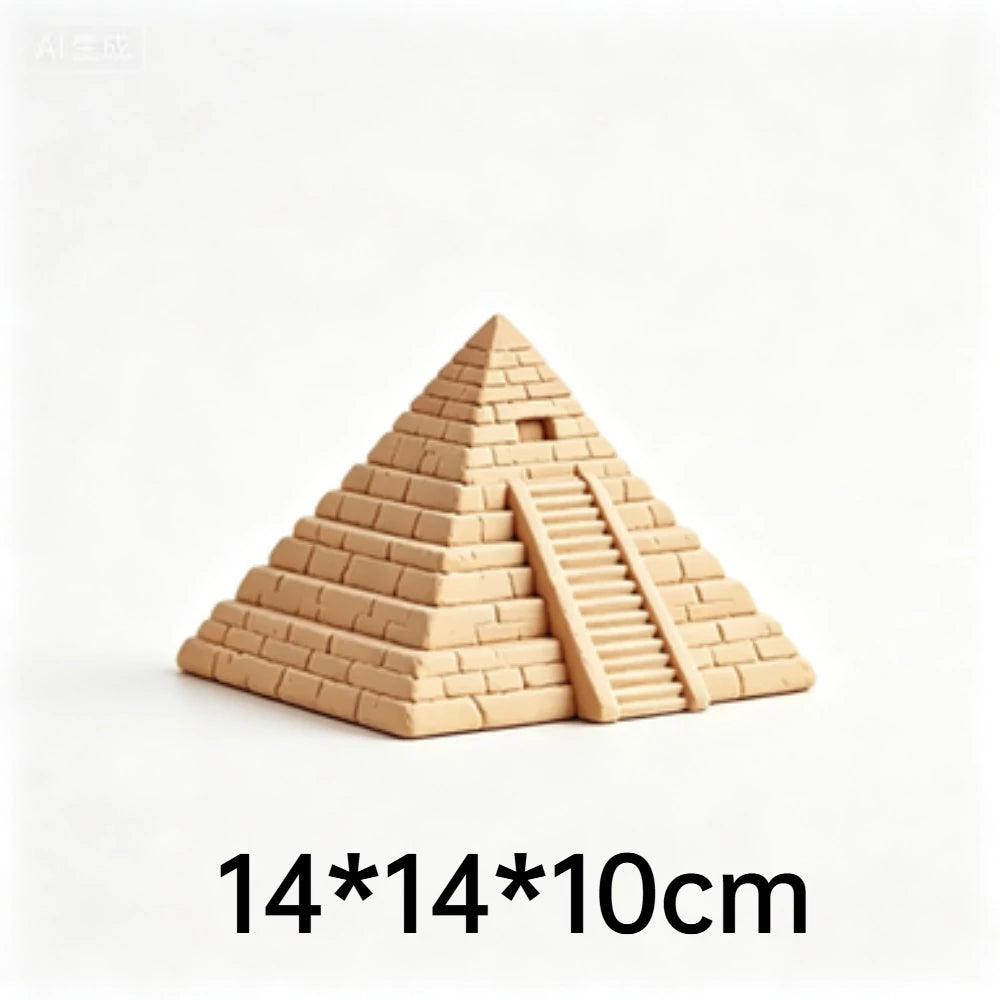 3D Printed Egyptian Pyramid Model Miniature Ancient Egypt Architecture Ornament Home Office Desk Decor Feng Shui Craft Gifts Oasis Select 10cm