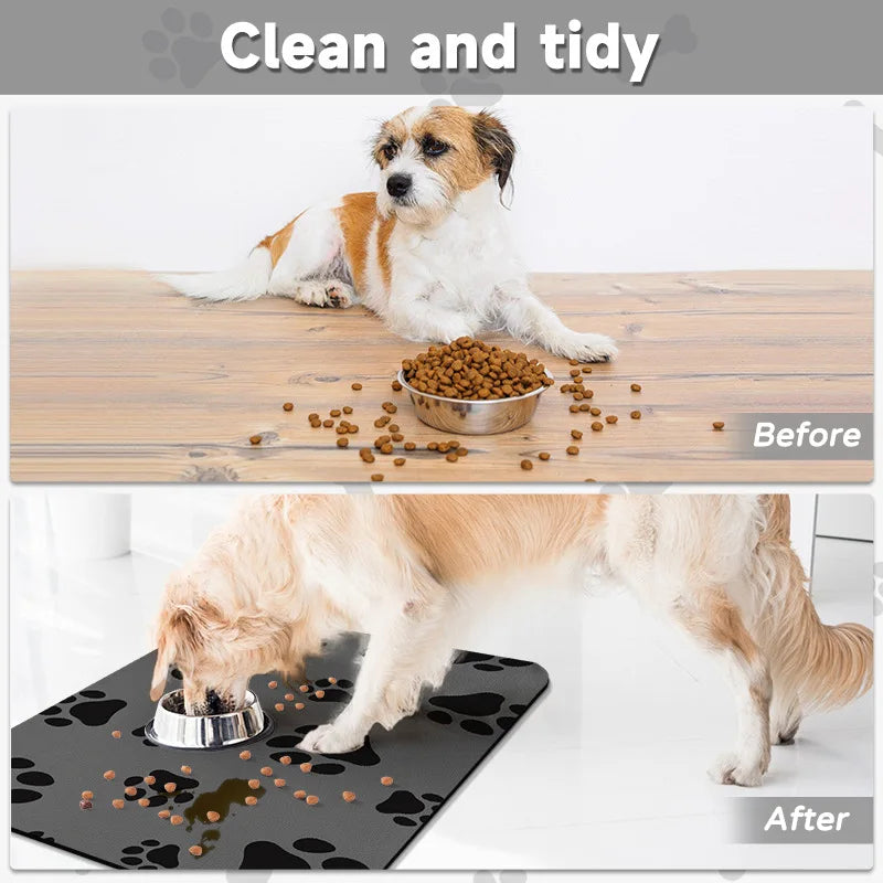 Pet Feeding Floor Mat, Water-absorbing, Cooling and Anti-slip Mat, Cat Mat and Dog Mat, Special Wipe and No-wash Pet Mat Oasis Select