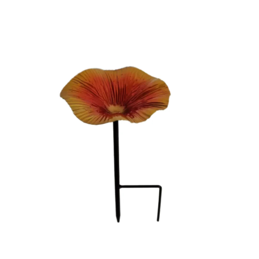 Flower Shaped Bird Feeder And Bath Metal Garden Decor For Outdoor Wildlife Watching Bee Watering Station Oasis Select