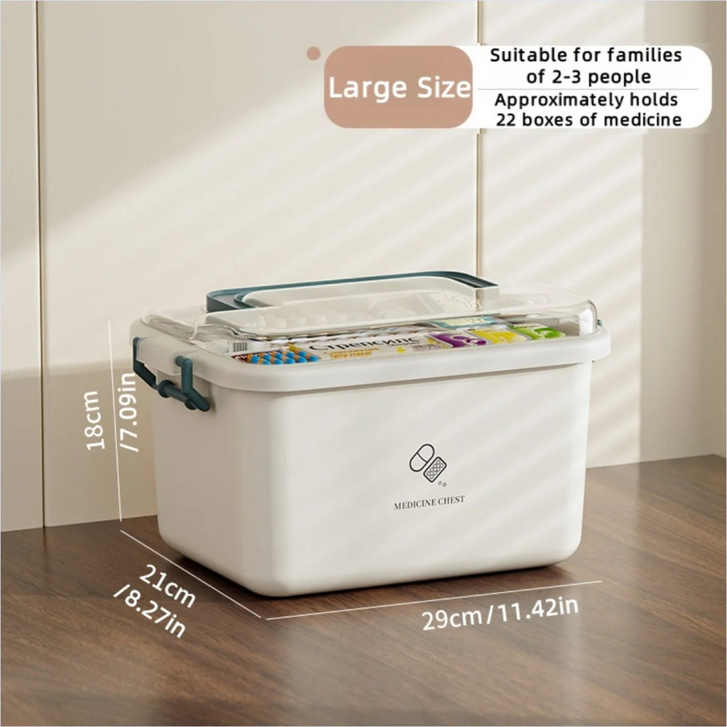 Large Portable Medicine Organizer Box Multifunctional First Aid Storage with Dividers for Pills/Drugs Household Medical Kit Oasis Select Large Blue