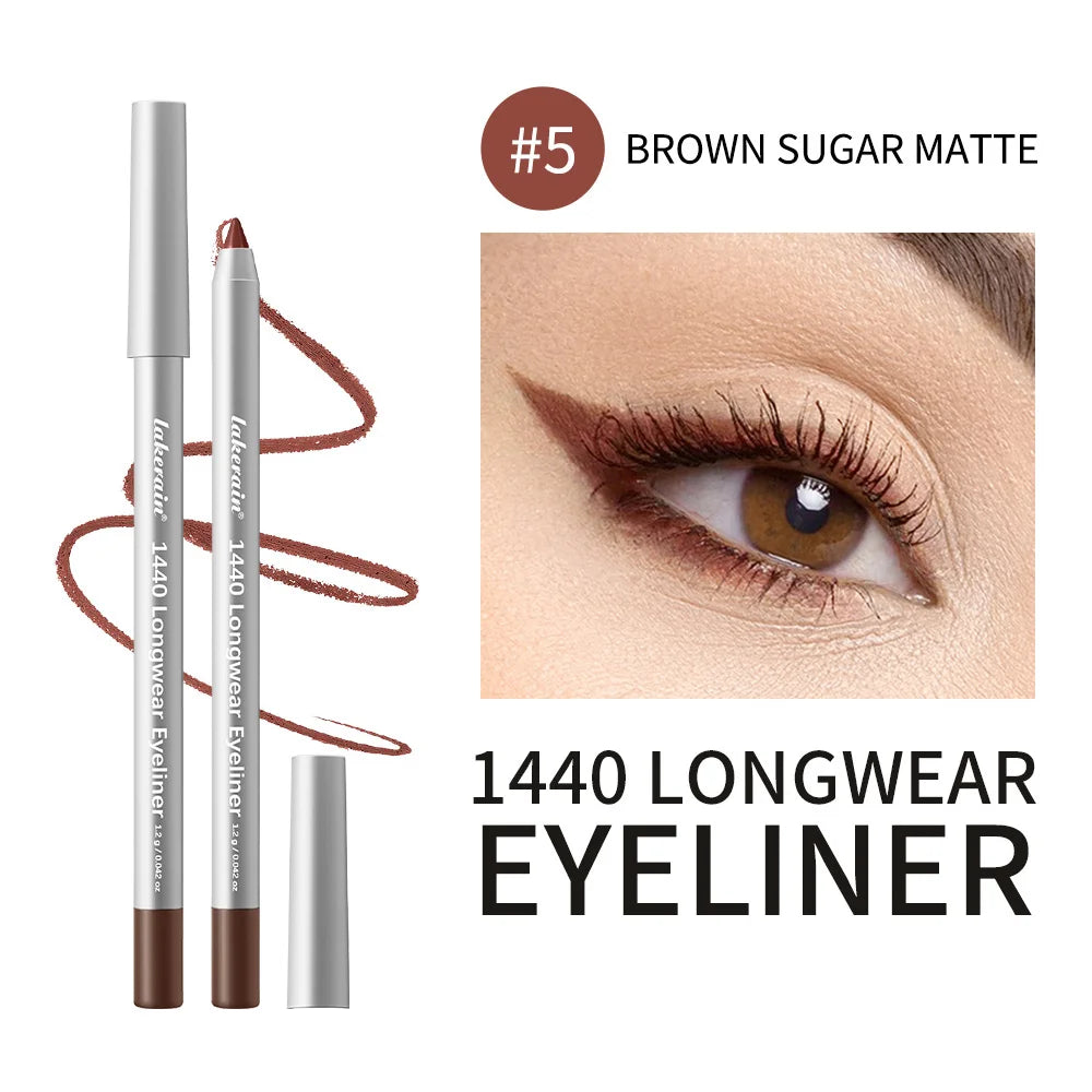 12 Colors Eyeliner Pencil Long-lasting Wear Waterproof Smudge-proof Smooth Precise Application Smokey Eyeliner Pencil Makeup Oasis Select Color 5
