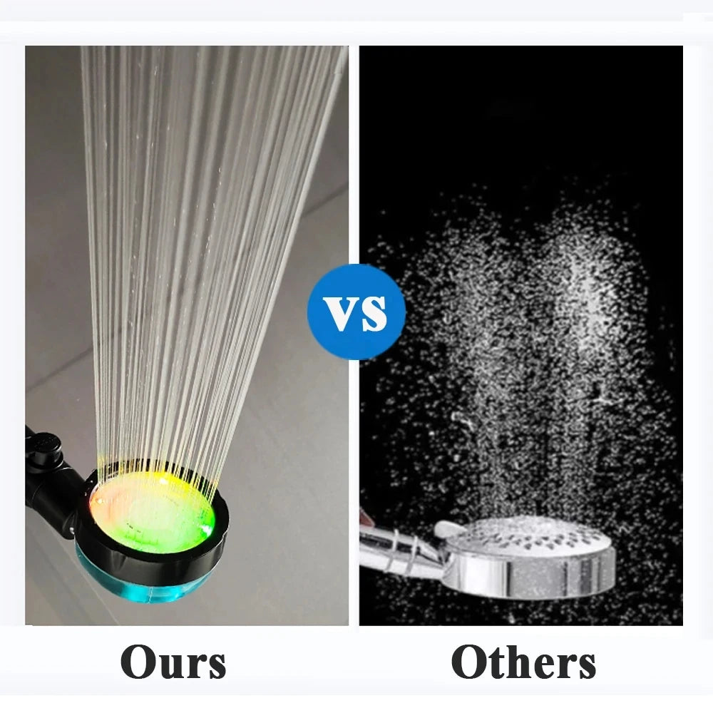 New 3/7 Colors Digital Temperature Display LED Shower Head High Pressure Shower Turbo Bathroom Hand Hose Set Showerhead Nozzle Oasis Select