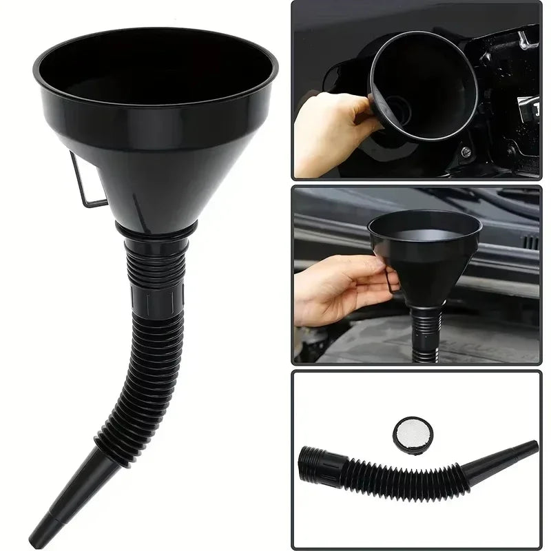 1 Pc Multi Functional Flexible Automotive Fuel Funnel: Spill-Proof Refueling & Oil Changing Tool with Wide Mouth & Handle Oasis Select