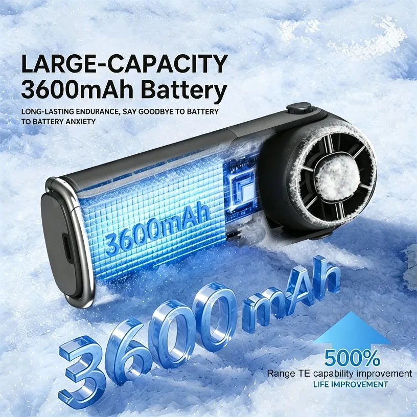 2026 Mini Ice Cooling Handheld Fan Semiconductor Turbo 100 Speed 3600mAh Rechargeable LED Display Portable Aluminum Neck Desktop Oasis Select