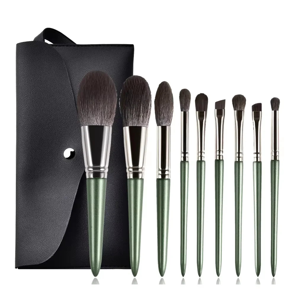 13/33pcs Professional Makeup Brush Set with Accessories for Combination Skin- Featuring Soft Brushes，Suitable for Beginners Oasis Select China Mainland green with bag