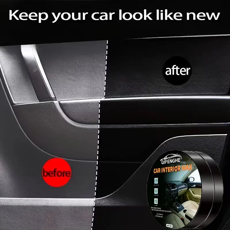 Car Interior Plastic Restoration Wax & Tire Protectant + Sponge Automotive Detailing Wax Oasis Select