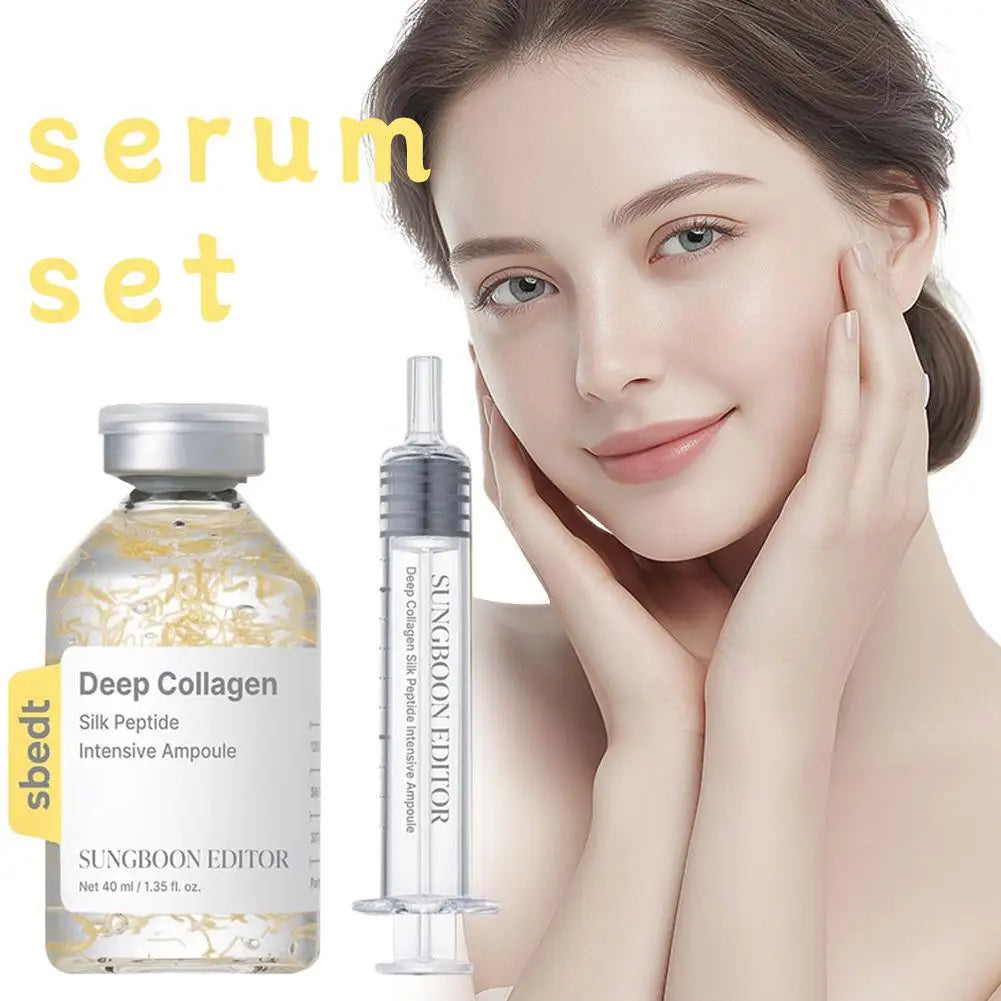 Korean Sbect Facial Skin Care Set - Collagen Silk Peptide Ampoule, Boosting Cream Serum, Retinol Capsule, Revitalizing, Brighten Oasis Select