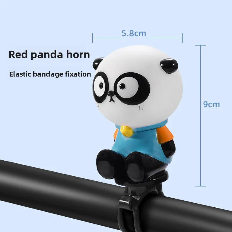 Children's balance car air horn bicycle bell super loud sliding car horn universal cute cartoon bell decoration Oasis Select red panda