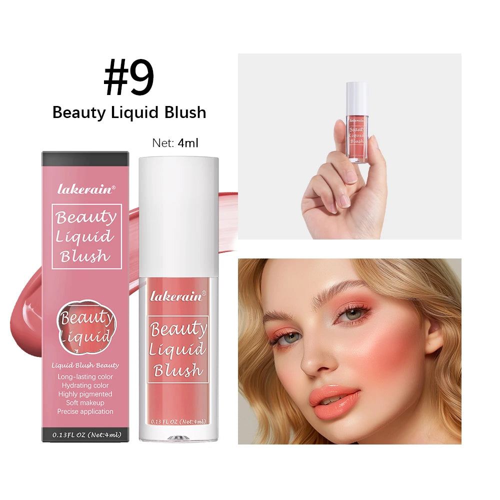 Beauty Liquid Blush Lipstick Blush Eyes Cheek Blusher Waterproof Mositure Face Contour Shadow Liquid Lip Gloss Plump Makeup Oasis Select Color 9