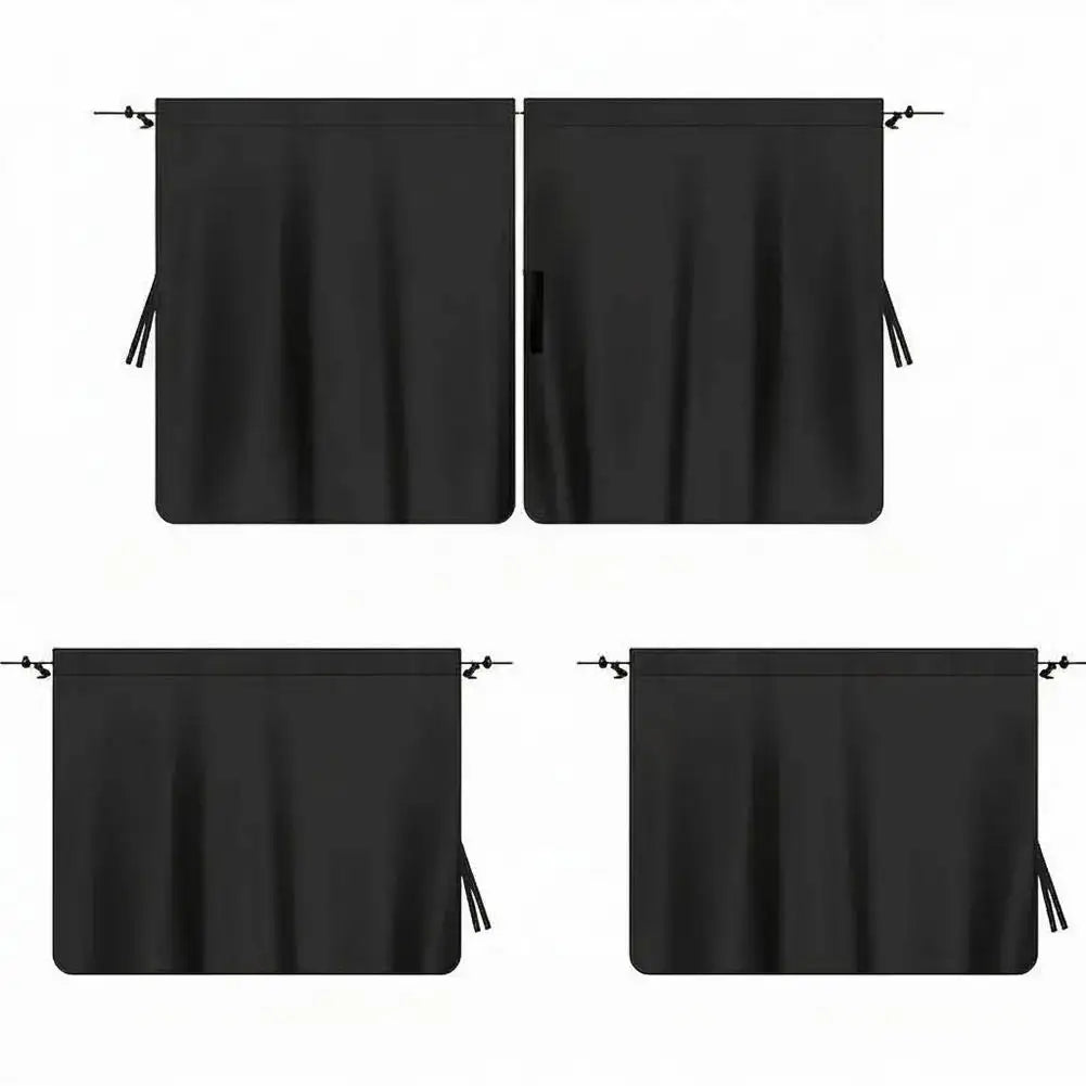4pcs Black Car Sunshades Front Rear Seat Divider Curtain Heat Insulation Light-blocking Protection Outdoor Camping Car Curtain Oasis Select 4pc