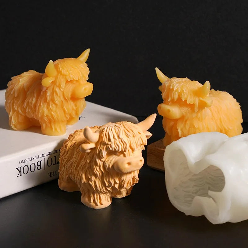 Animal Resin Molds Highland Cow Shaped Silicone Mold Reusable Mould Cake Jelly Soap Gummy Wax Candy Candle Ice Snack Baking Oasis Select