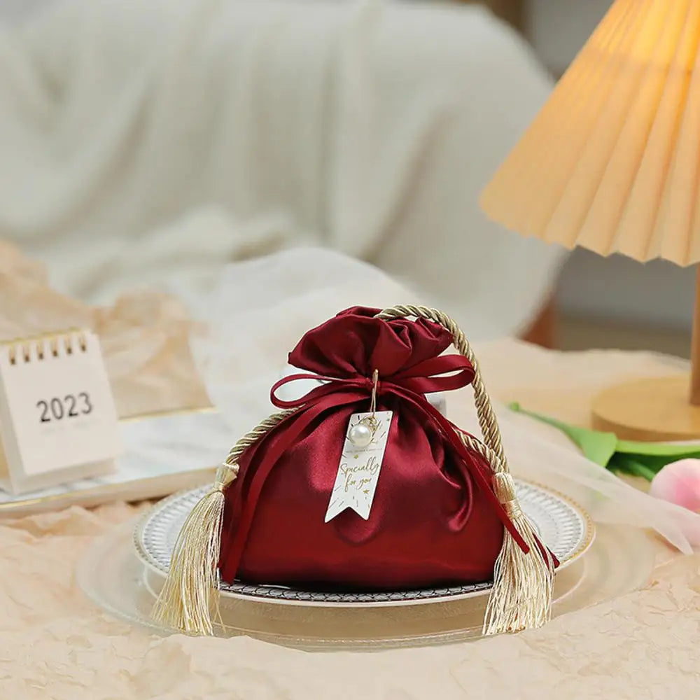 Velvet Drawstring Tassel Gift Bag | Wedding & Party Candy Pouch