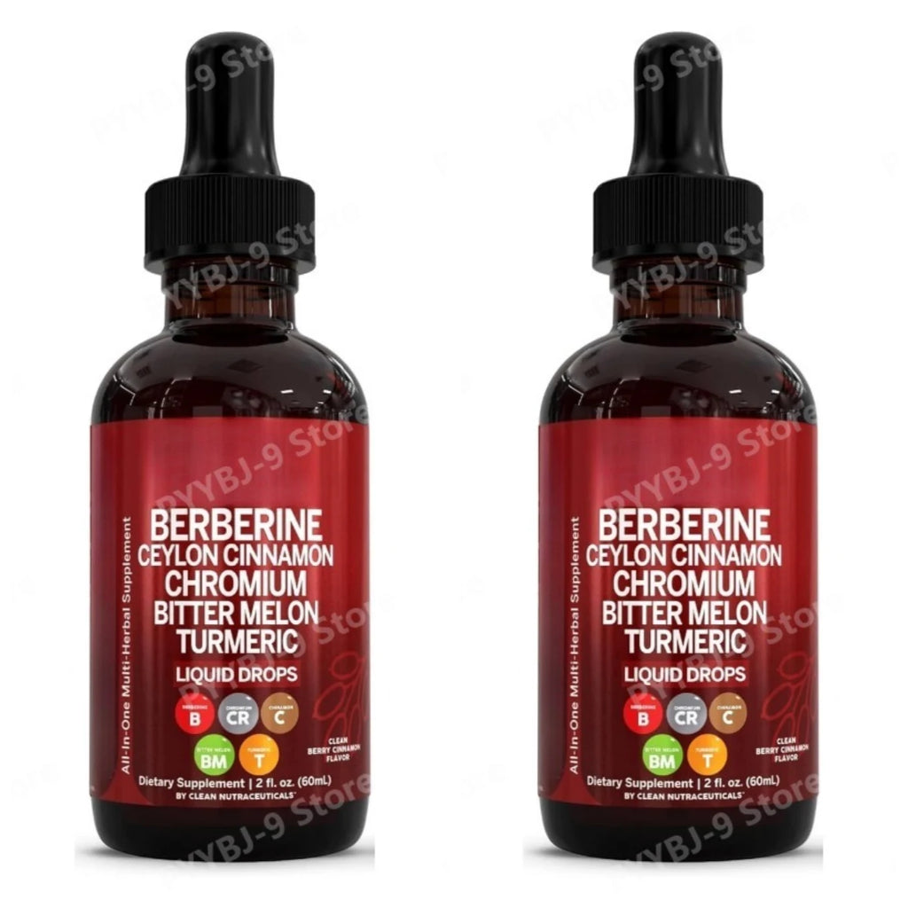 Berberine Chromium Turmeric Ginseng Liquid Drops 60ml Herbal Liquid Drops Oasis Select 2 bottles