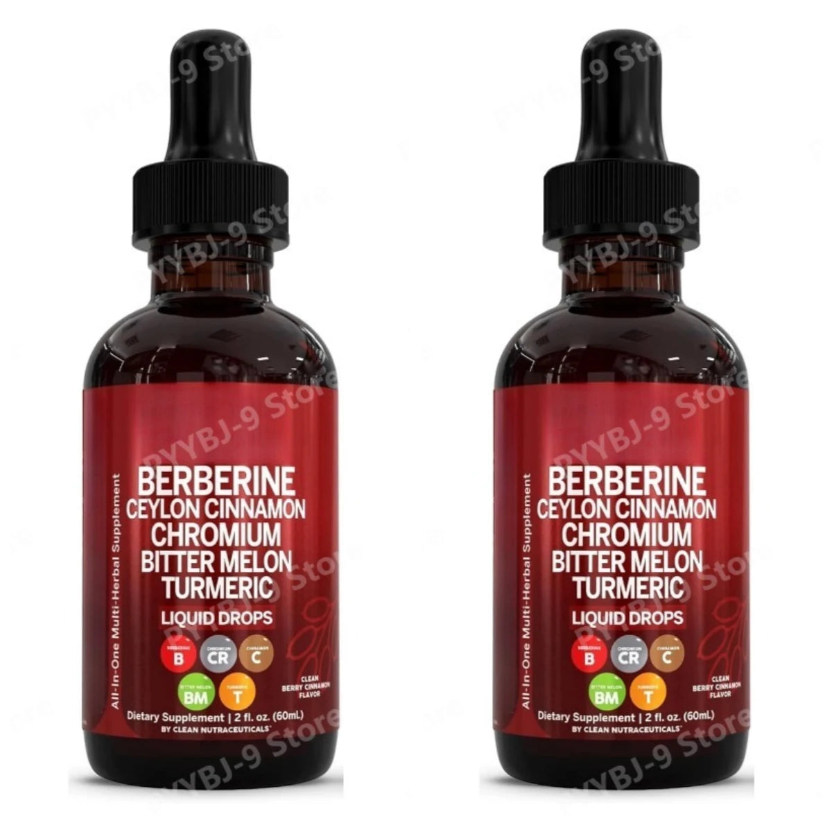 Berberine Chromium Turmeric Ginseng Liquid Drops 60ml Herbal Liquid Drops Oasis Select 2 bottles