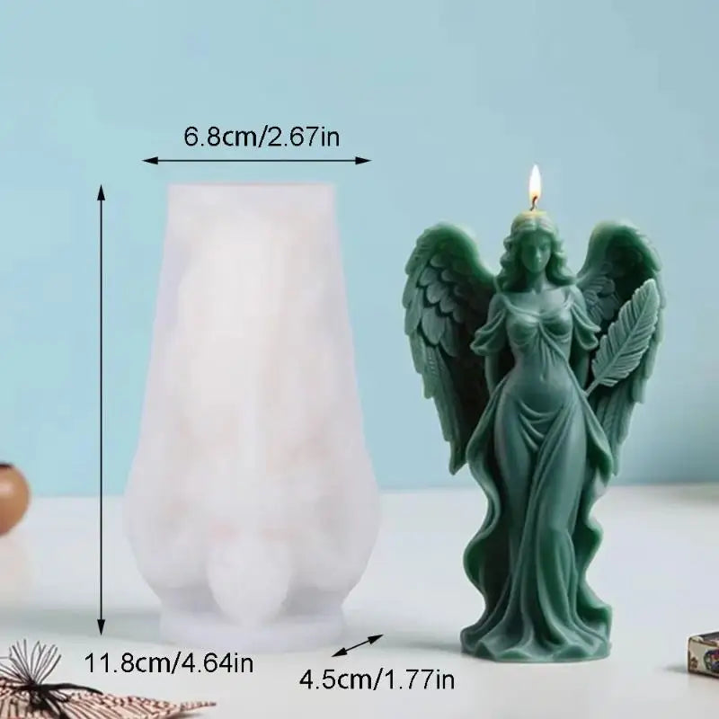Wings Goddess Scented Silicone Candle Mould DIY Prayer Angel Sculpture Gypsum Resin Mold Women Candle Making Supplies Home Decor Oasis Select A1
