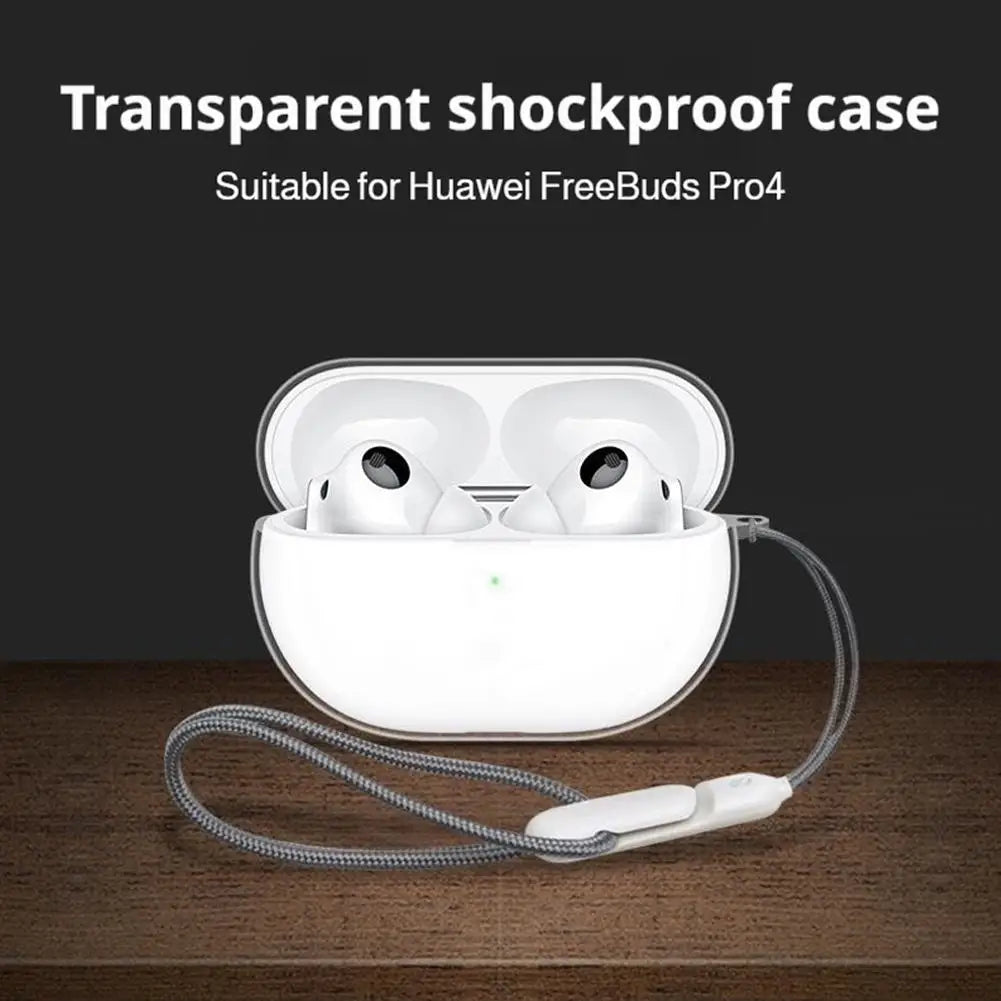 Soft Transparent Headphone Cover For Air Pods 4 TPU Protective Cover With Hook Strap Shockproof Anti Scratch Earphone Cover Oasis Select