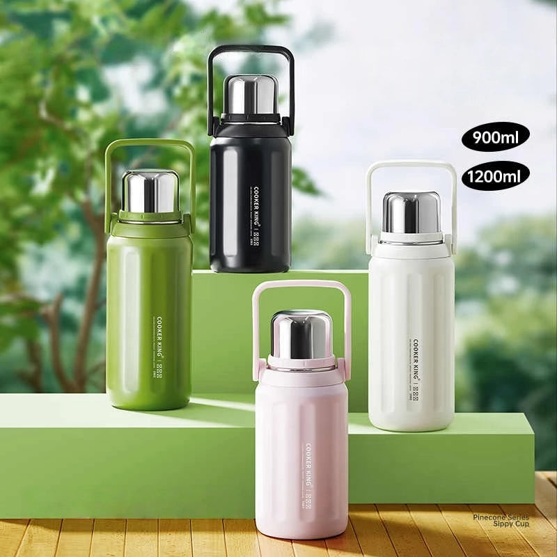 0.9/1.2L Thermal Water Bottle Stainless Steel Thermos Bottle Keep Cold and Hot Water Bottle Thermos for Tea Coffee Vacuum Flasks Oasis Select