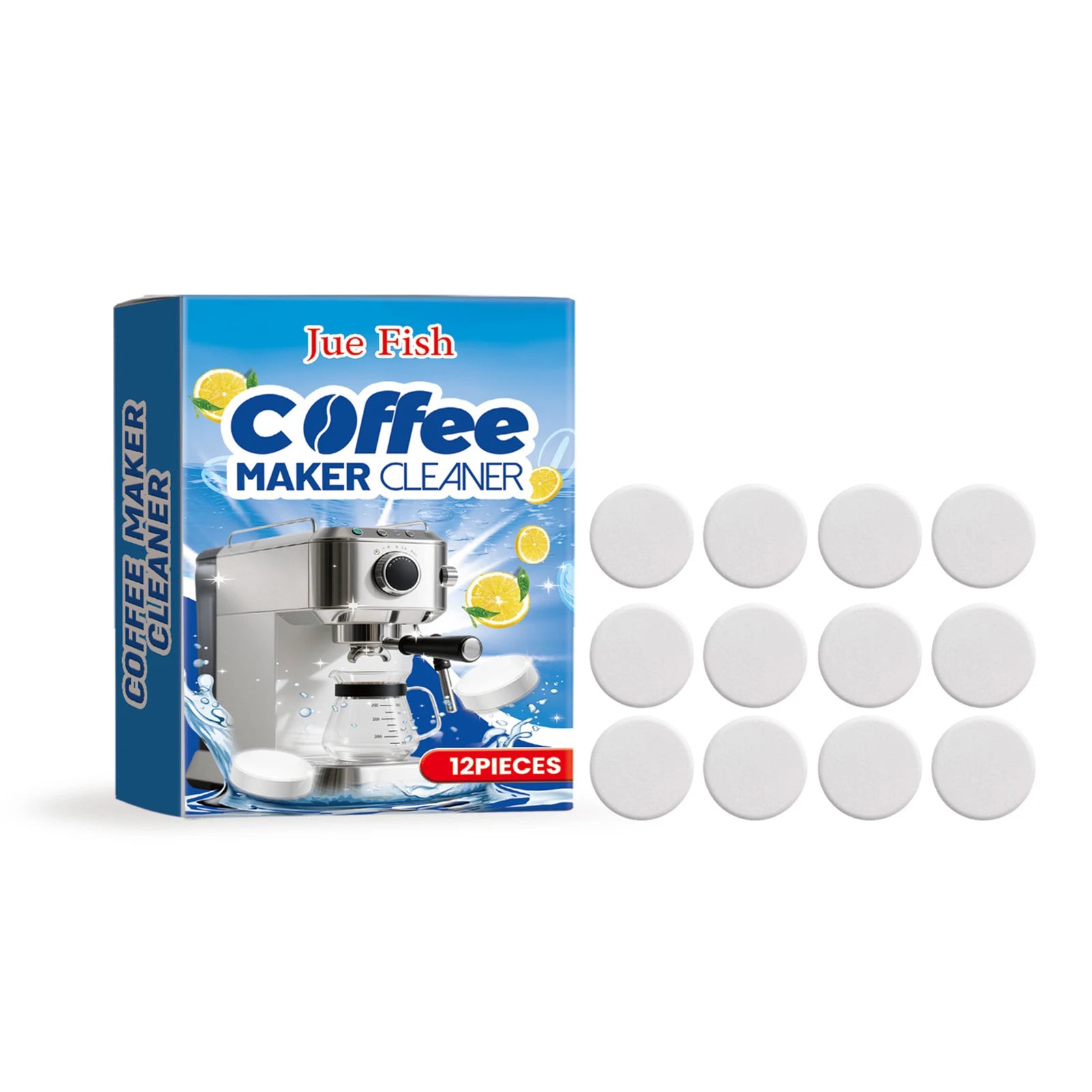 Coffee Machine Descaler Tablets – Universal Deep Cleaner 12-Pack