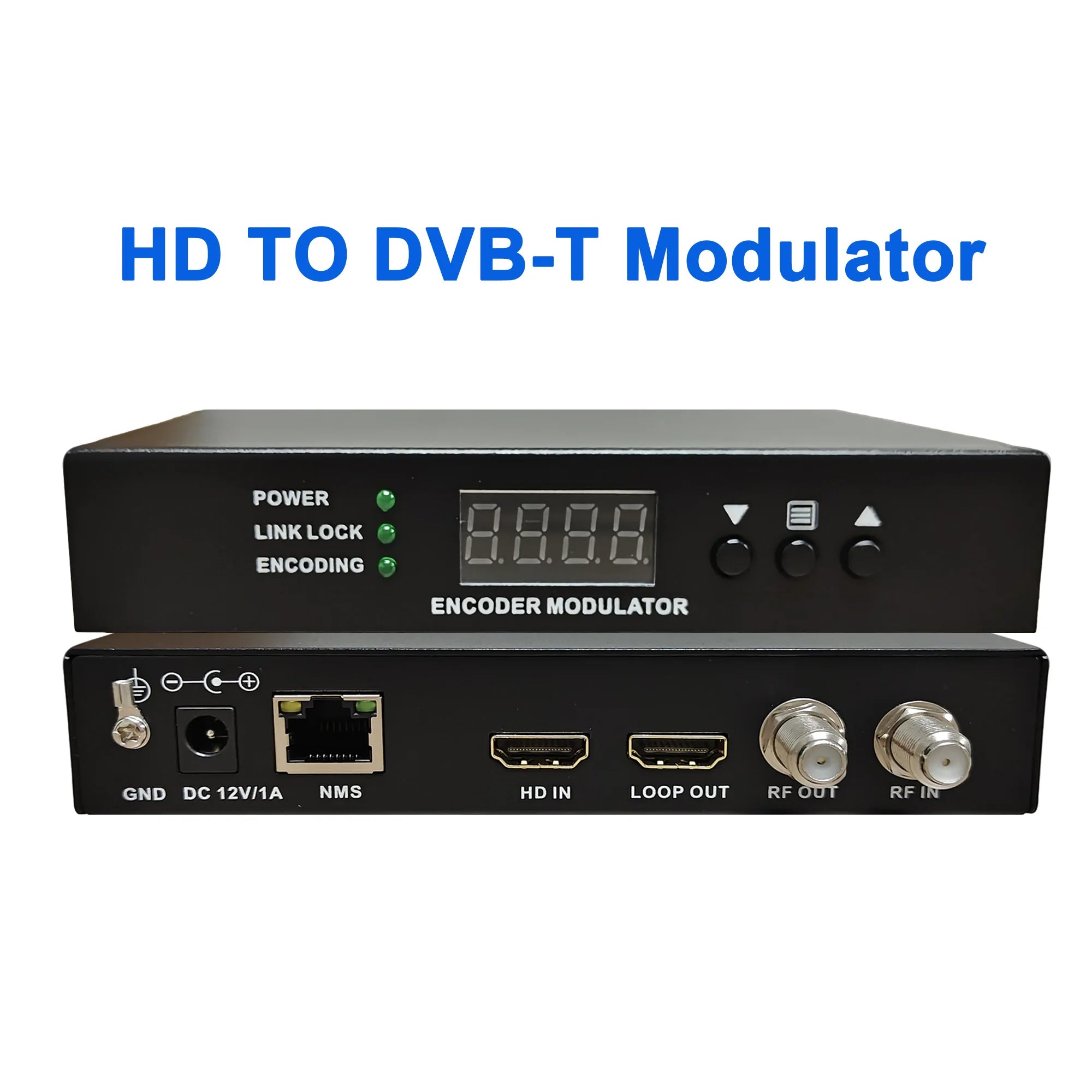 HD to RF encoder modulator TDT DVB-T ISDBT ATSC DVB-C DTV modulator CATV self-produced programs MPGE2 HD MI Modulator Oasis Select black