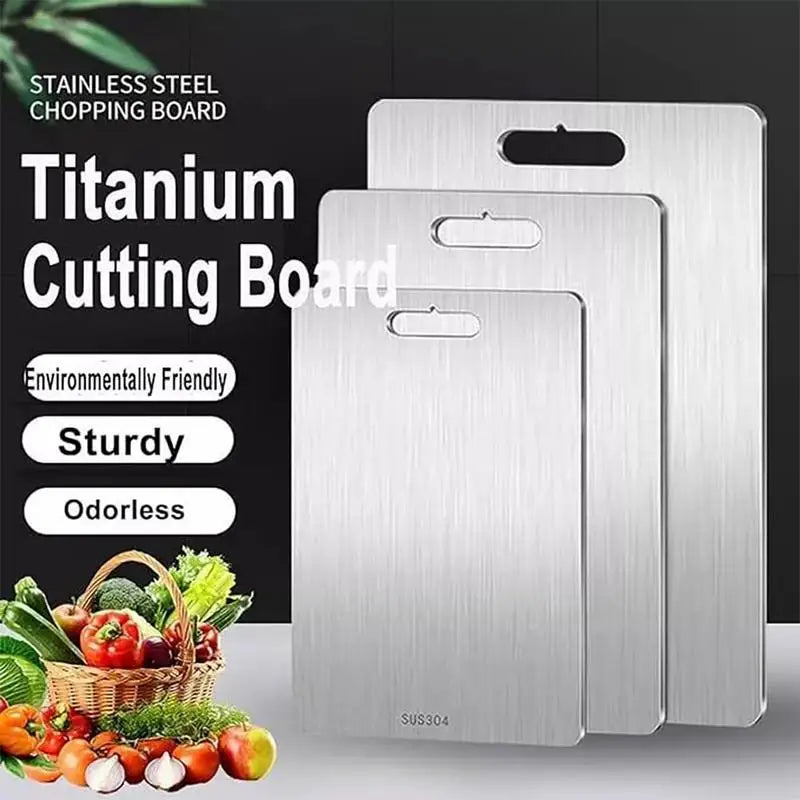 Titanium Cutting Board Double-Sided Chopping Board Food Grade Kitchen Cutting Mat Portable Cutting Board Serving Tray for Meat Oasis Select