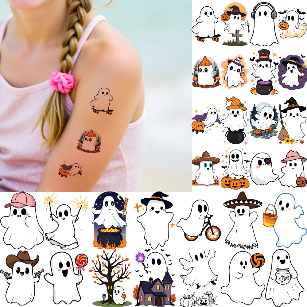 54pc Halloween Temporary Tattoos – Ghosts & Pumpkins