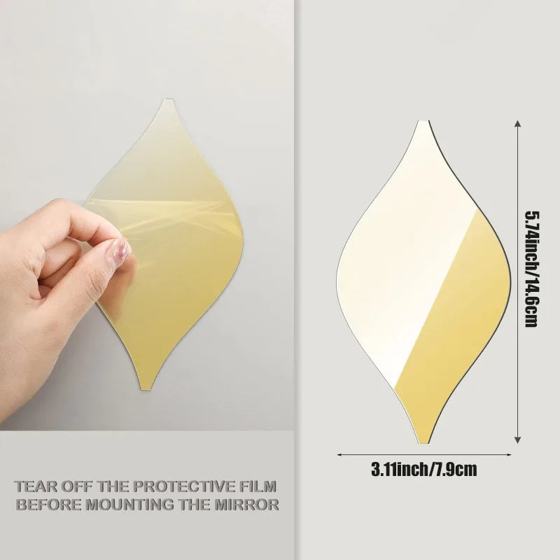 Acrylic Mirror Wall Sticker Self-adhesive Soft Mirror Without Punching Decorative Mirror Household Bathroom Makeup Mirror Oasis Select