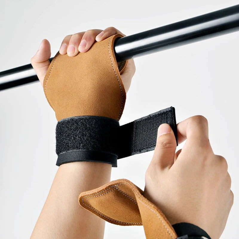 Double Layers Bench Press Weight Lifting Wrist Hooks Straps Deadlift Gloves Grip Pads For Fitness Gym Training Dumbbell Pull-Up Oasis Select