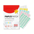 200pc Star-Shaped Colorful Pimple Patches – Invisible PE Cover Acne Pimple Patches Oasis Select 200pcs