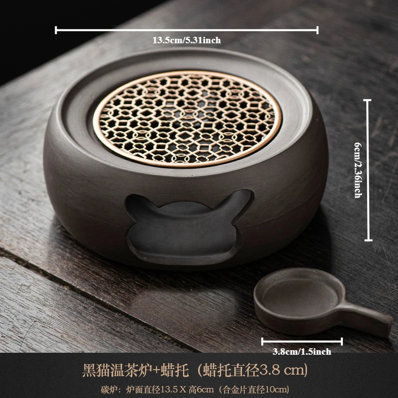 Terracotta Multi-functional Candle Tea Boiling Base Warm Tea Baking Tea Furnace Heating Insulation Furnace Oasis Select tea stove
